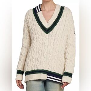 Moncler X Palm Angels collab unisex v neck crew wool sweater NWT